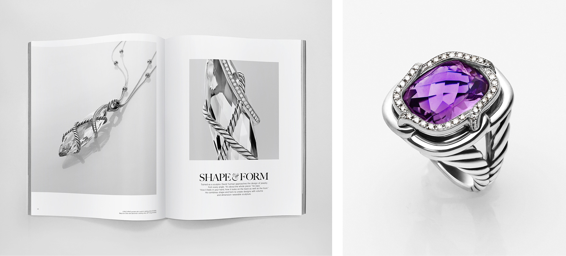 David Yurman Shape & Form Catalog Spread and Jewelry Image Detail