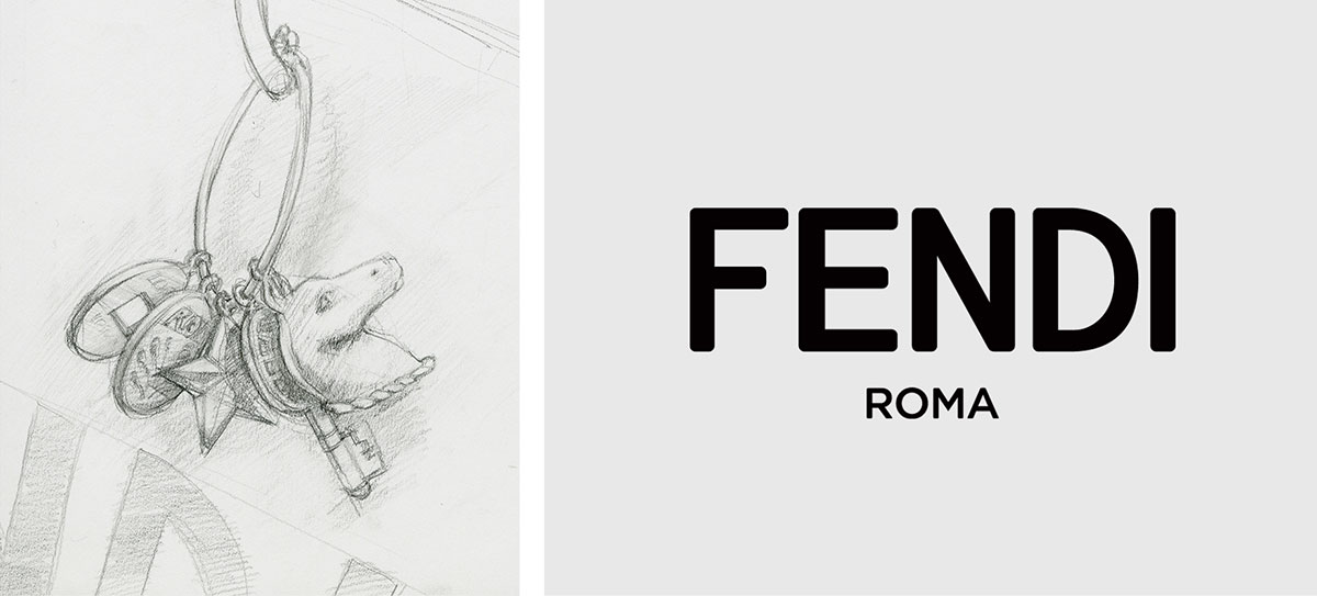Fendi Brand Identity Elements, Sketch and Brand Logo