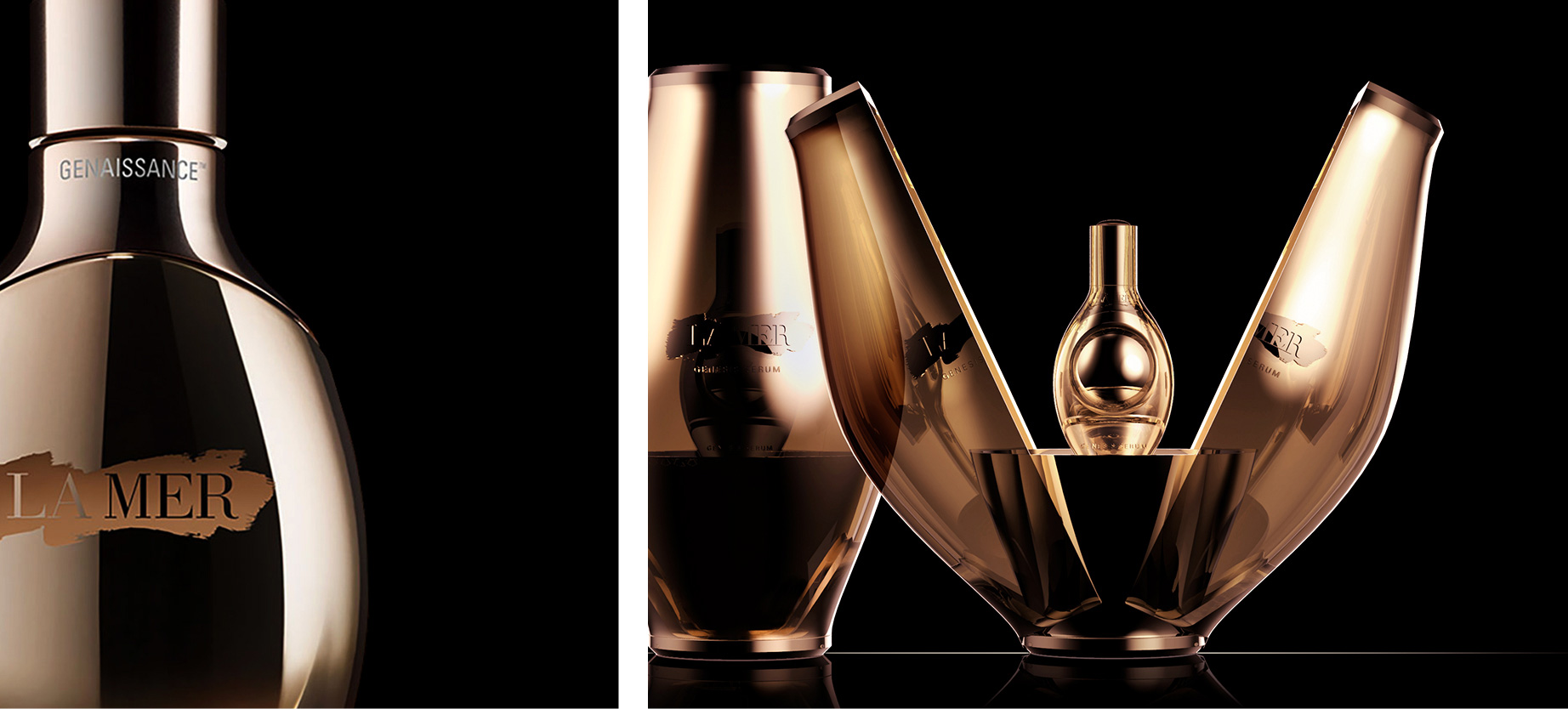 Genaissance de La Mer the Serum Essence Bottle Detail and VIP Experience Packaging