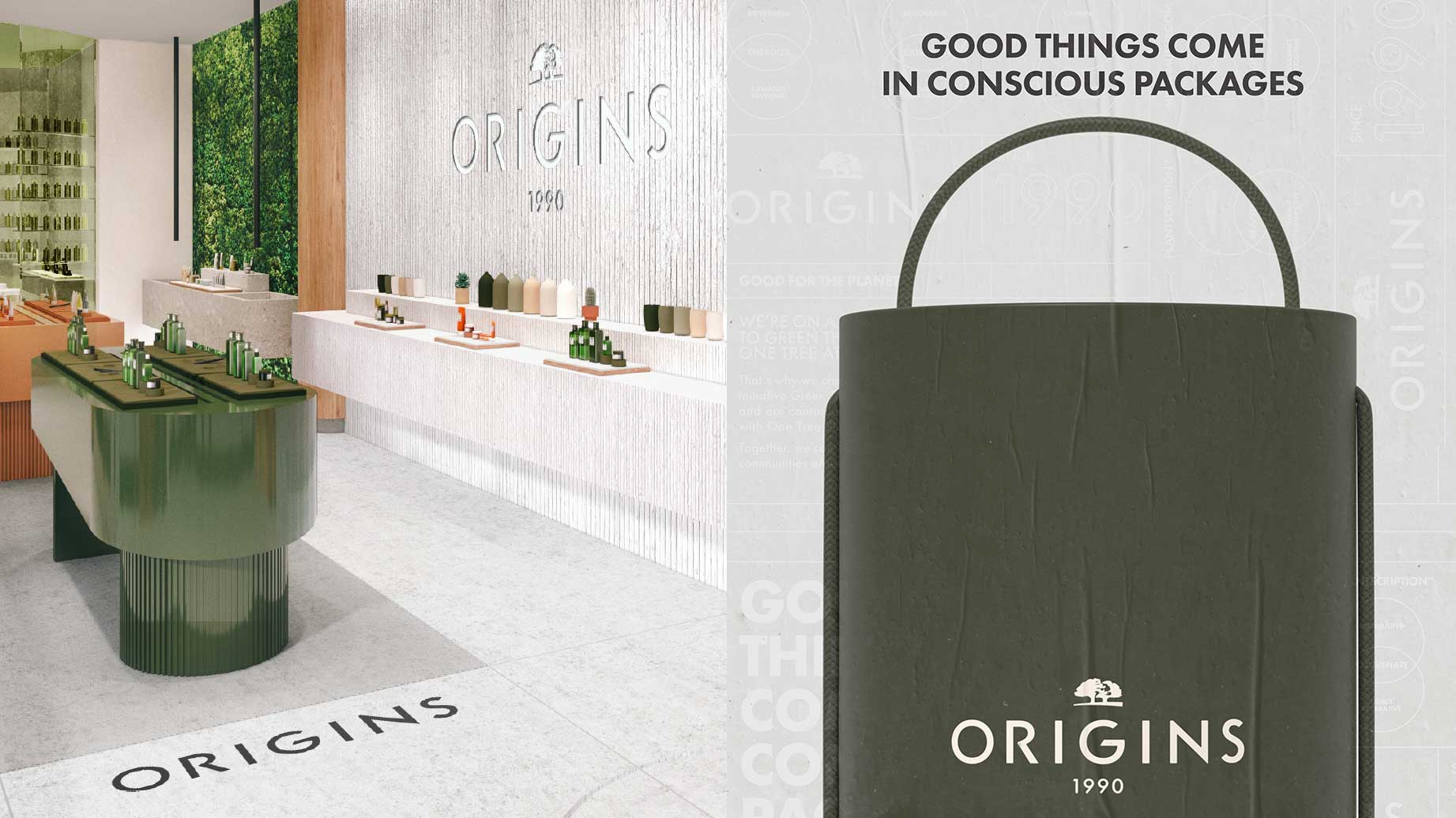 ORIGINS Store Design Packaging