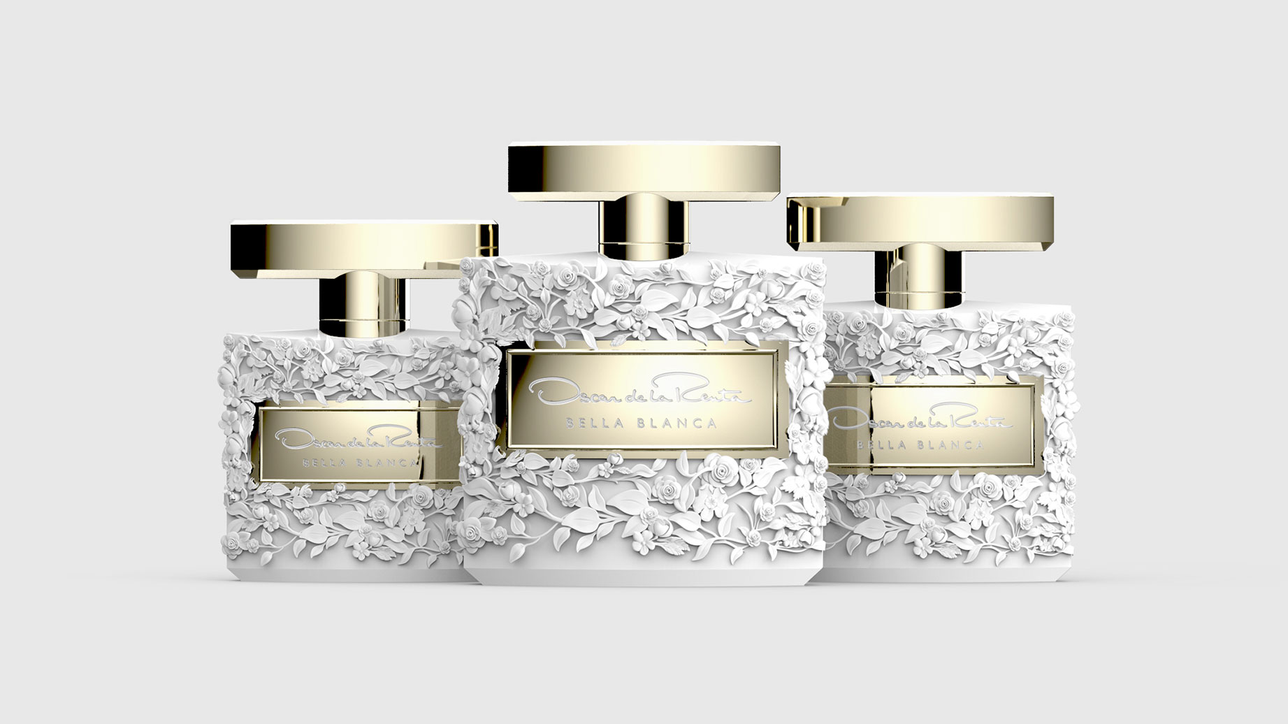 Oscar de la Renta Bella Blanca Bottle Detail and Packaging